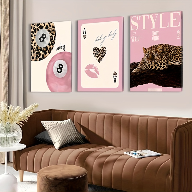 Home Decor Brand - 3pcs Leopard Cheetah Canvas Wall Art