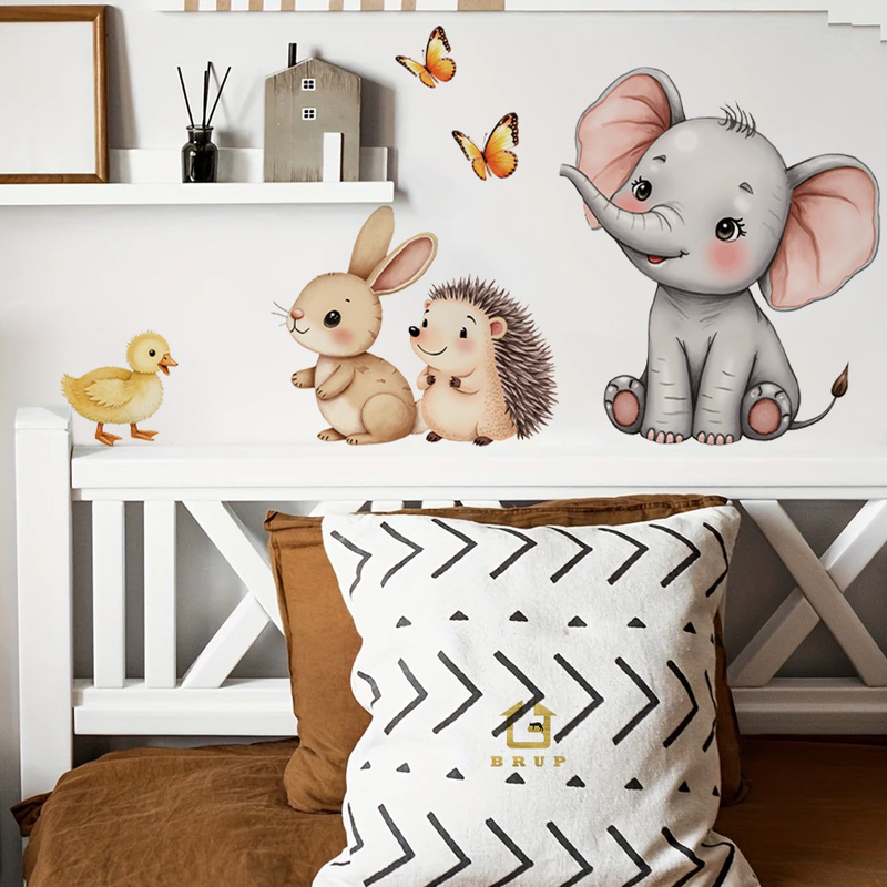 Flooring Home Decor - Cartoon Animal Wall Sticker - Elephant