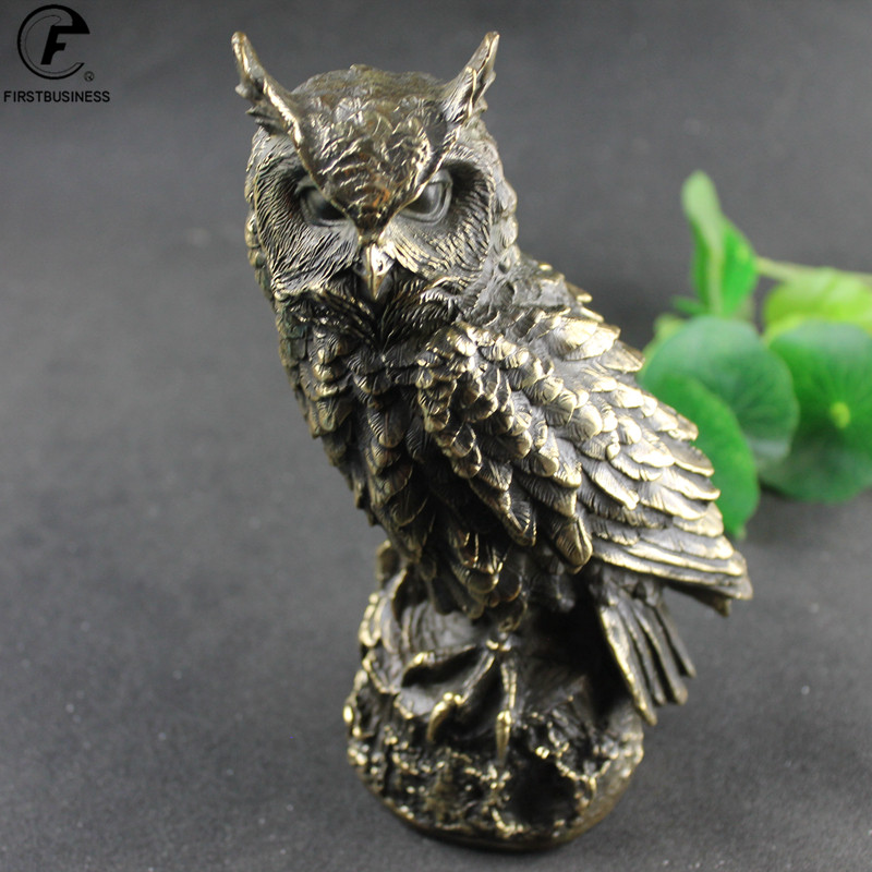 Home Decor Brand - Antique Brass Standing Owl BIG Figurines