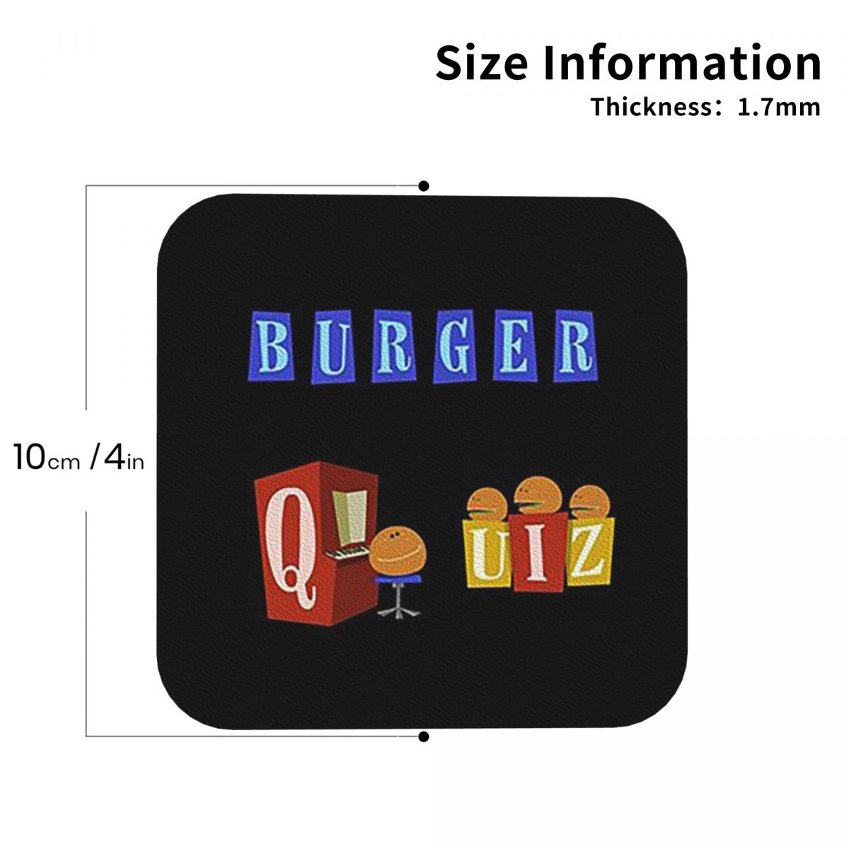 Home Decor Quiz - Burger Quiz New Logo Coasters Kitchen