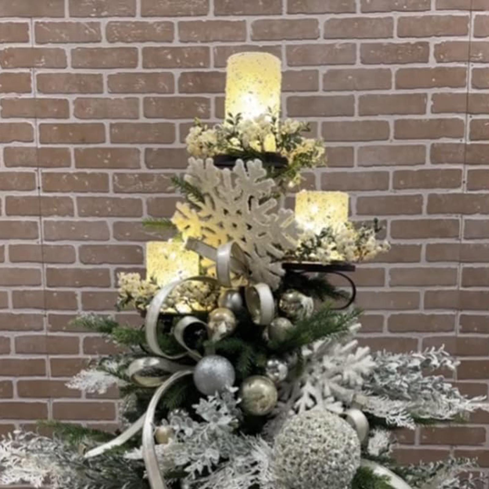 Home Decor Tree - Metal Black Triple Tree Topper Candelabra