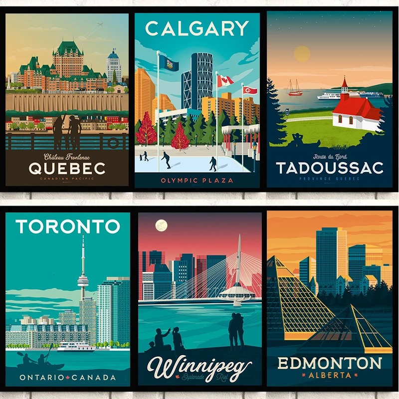 Canada City Travel Poster Queb - Home Decor Canada review and price