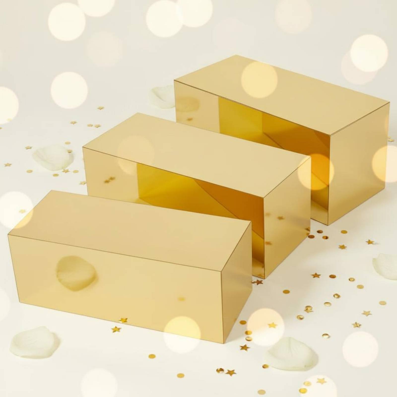 3 Pieces Gold Acrylic Display  - Home Decor Gold review and price