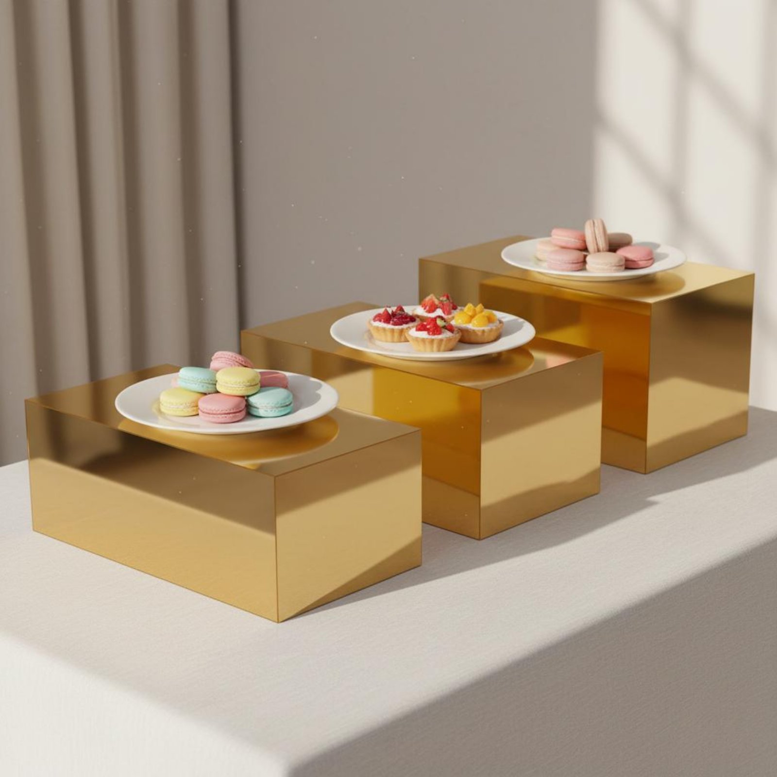 3 Pieces Gold Acrylic Display  - Home Decor Gold review and price
