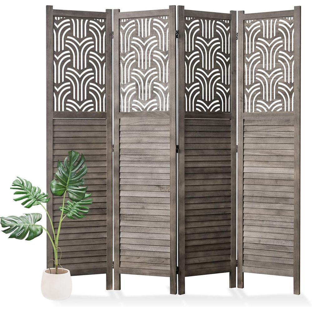 66.9 4-Panel Wooden Carved Roo - Room Divider Screen review and price
