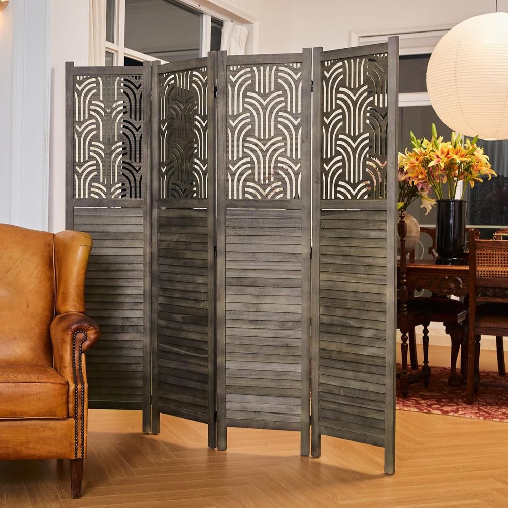 66.9 4-Panel Wooden Carved Roo - Room Divider Screen review and price