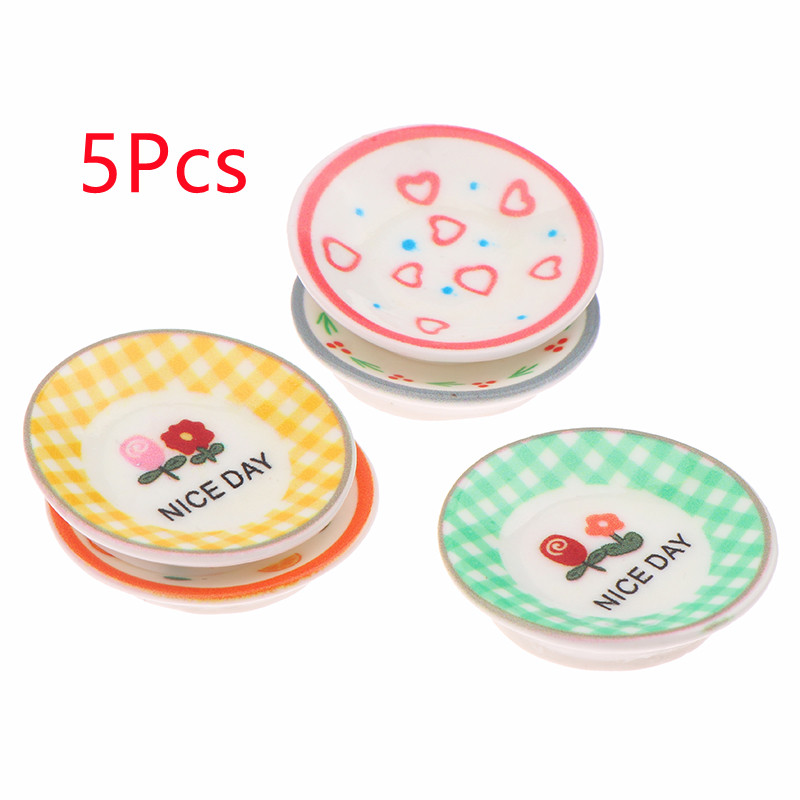 5Pcs 1/12 Dollhouse Mini Plate - Home Decor Kitchen review and price