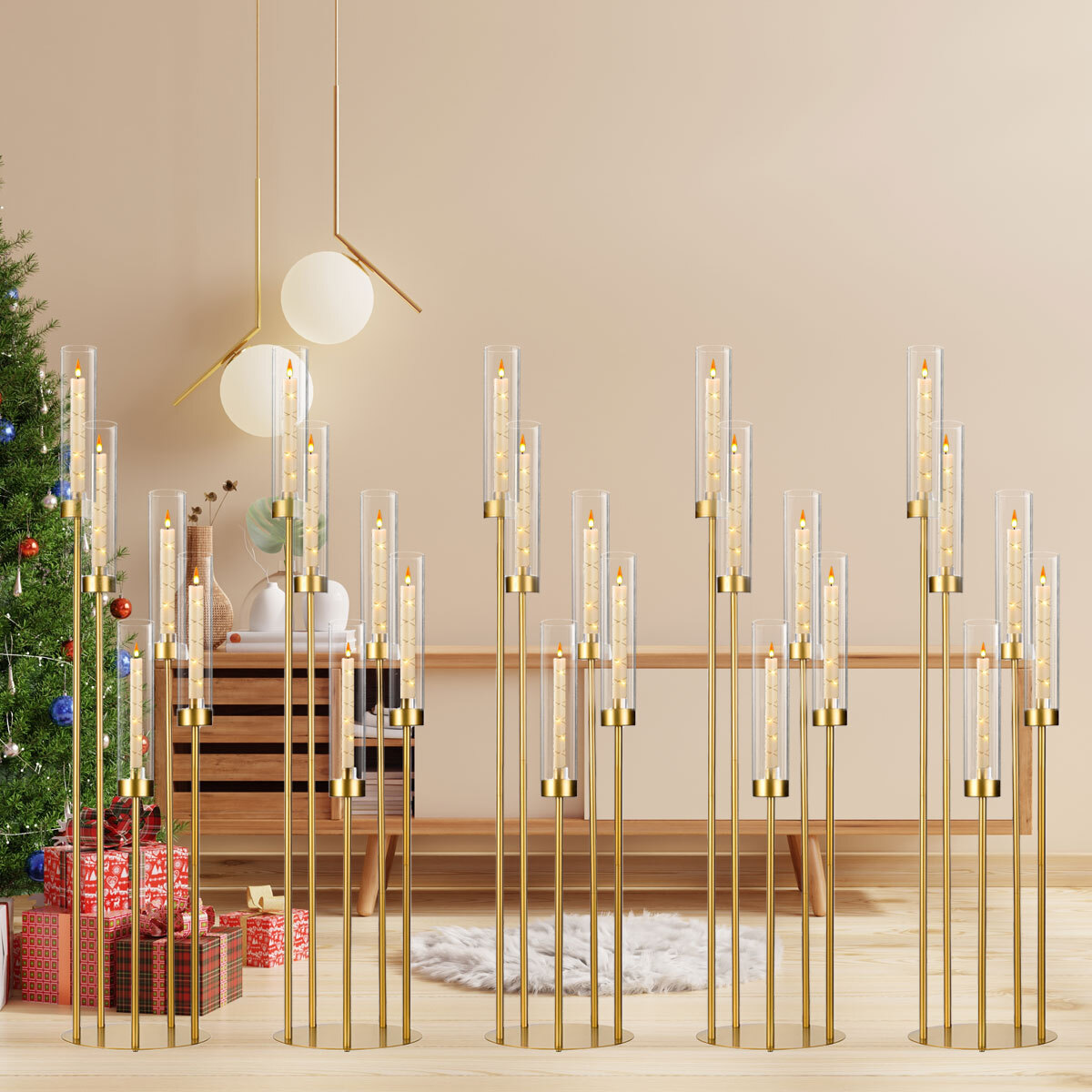 10Pcs Gold Floor Candelabra 5  - Home Decor Gold review and price