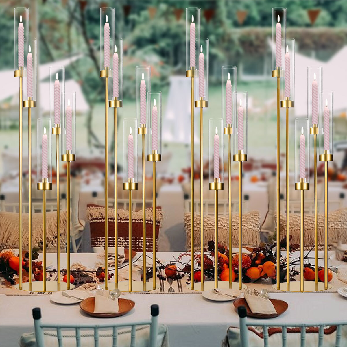 10Pcs Gold Floor Candelabra 5  - Home Decor Gold review and price