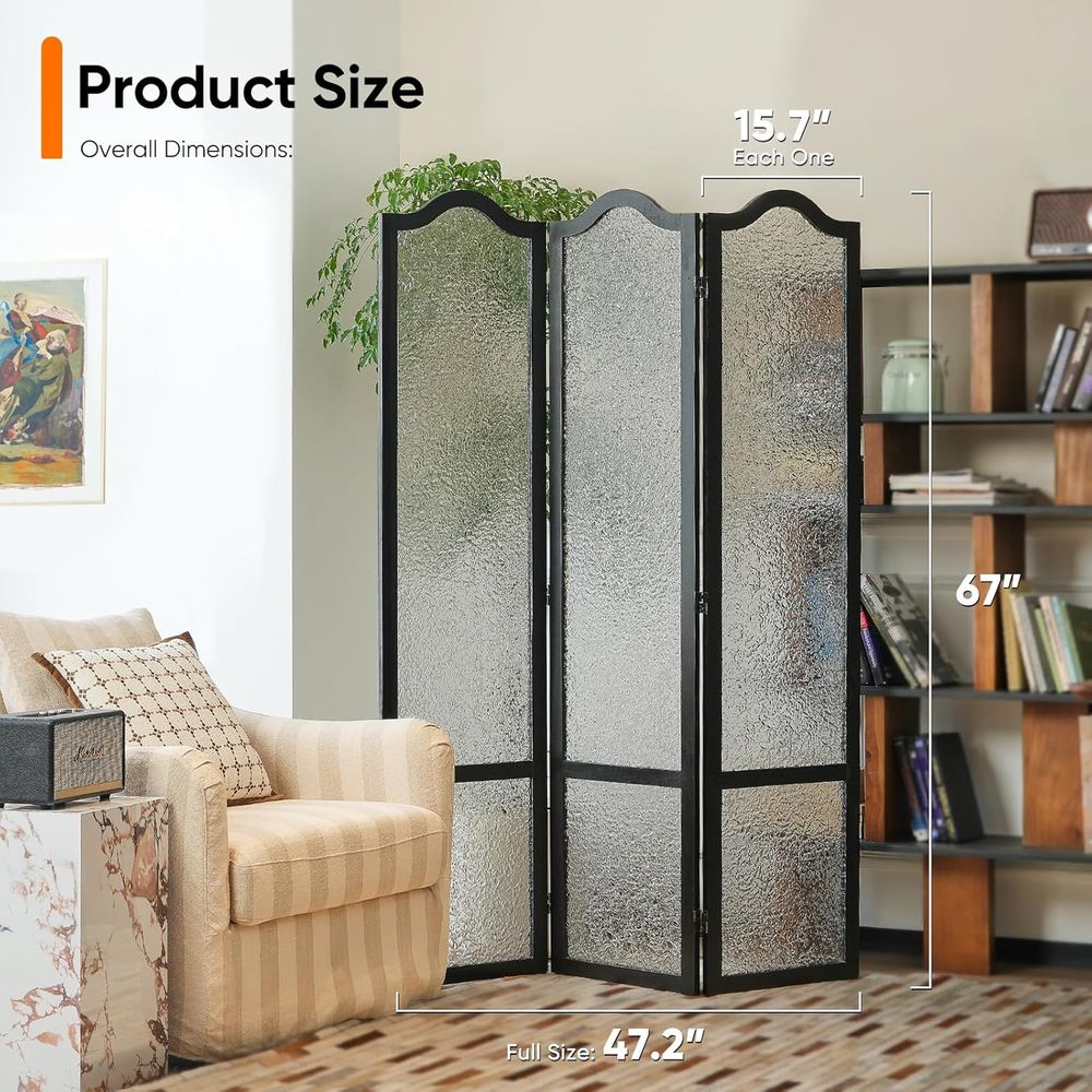 Black 3-Panel Acrylic Room Div - Room Divider Screen review and price
