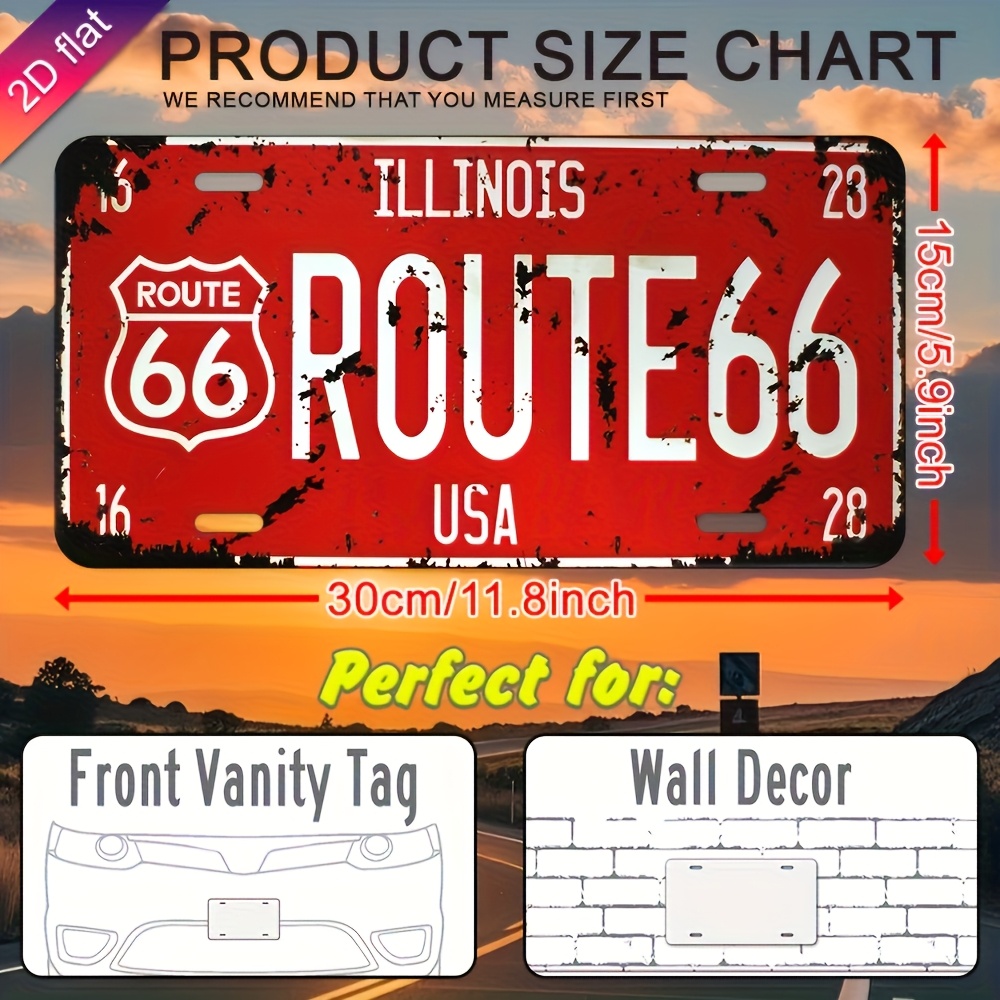 Illinois Route 66 USA Vintage  - Home Decor Usa review and price