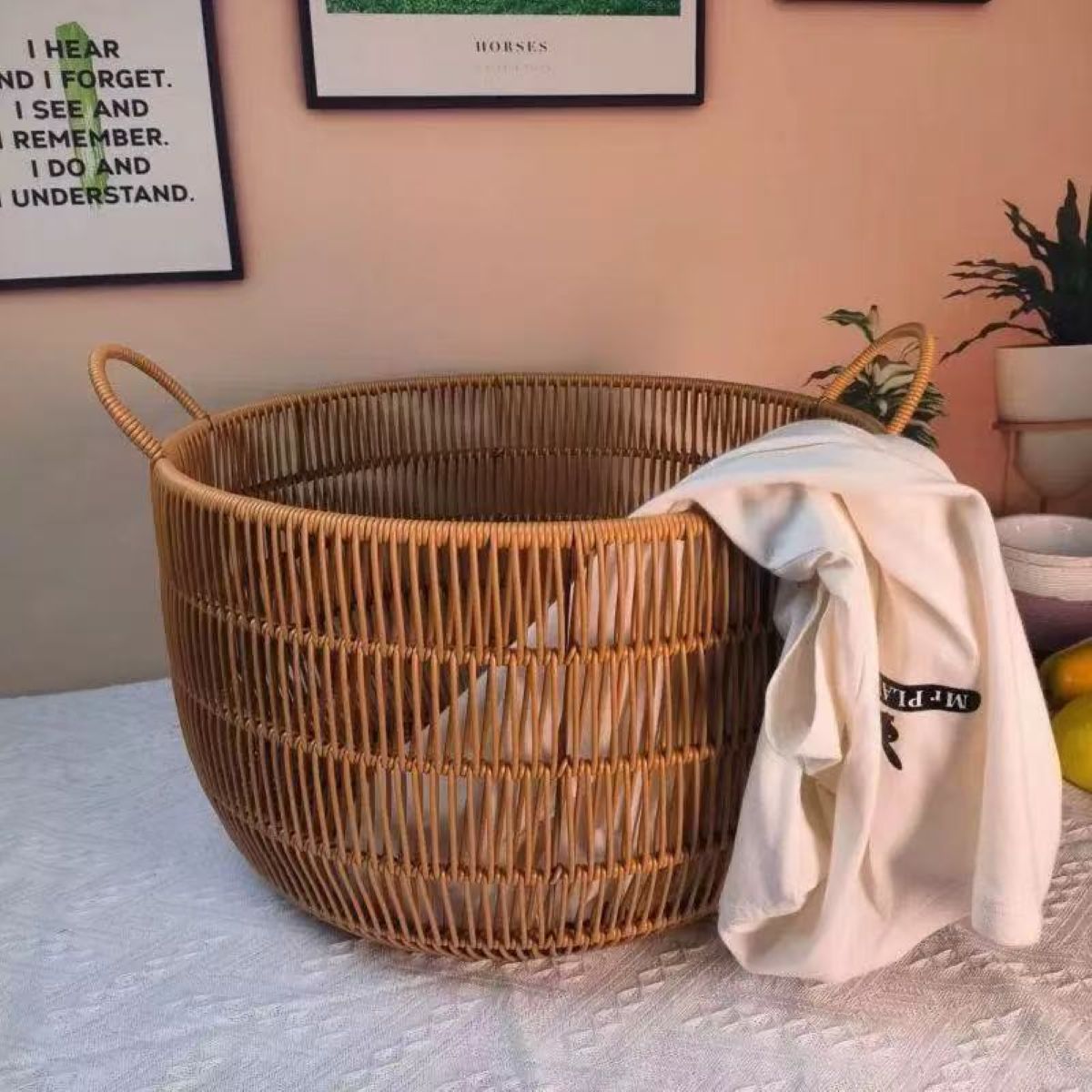 Handmade Rattan-Look Woven Sto - Rattan Plant Basket review and price