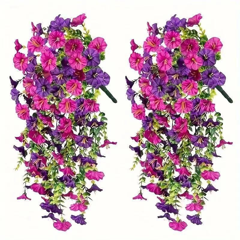 1pcs Artificial Morning Glory, - Rattan Plant Basket review and price