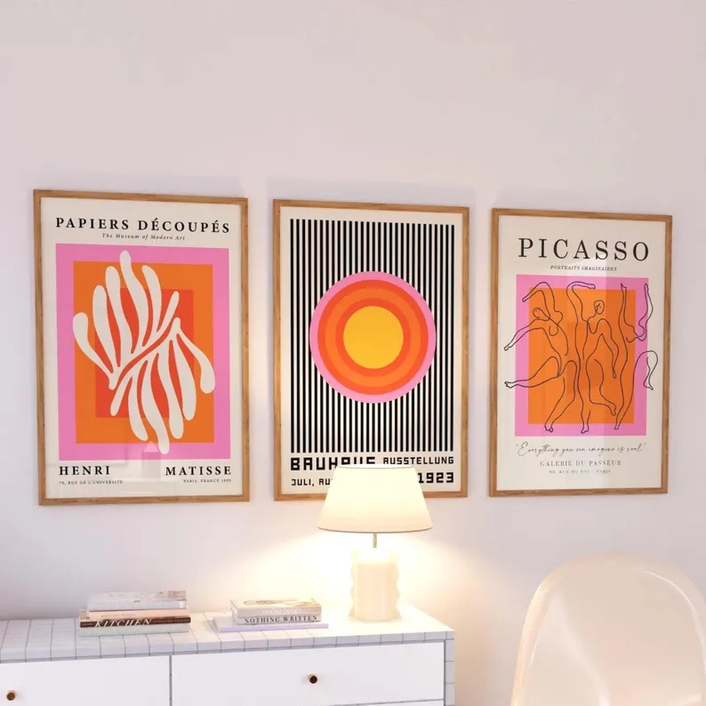 3pcsModern Orange  Bauhaus And - Home Decor Nepal review and price