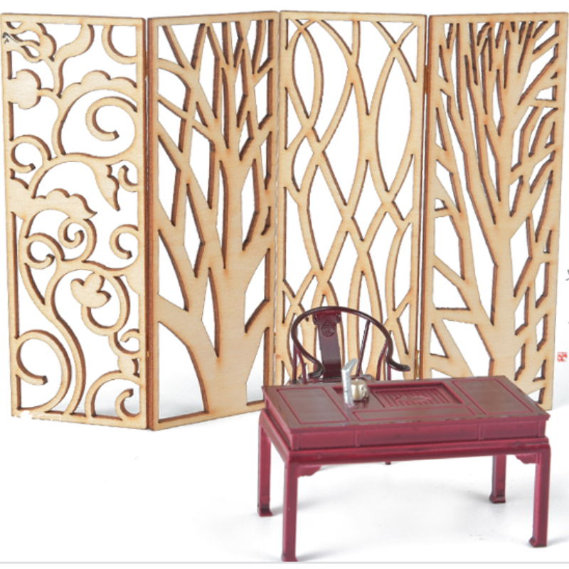 4pcs Wooden Miniature Partitio - Room Divider Screen review and price