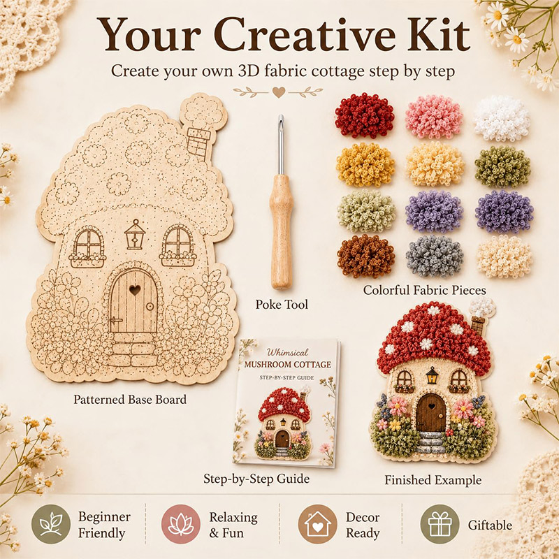 3D Mushroom House Poke Art DIY - Home Decor Inspo review and price