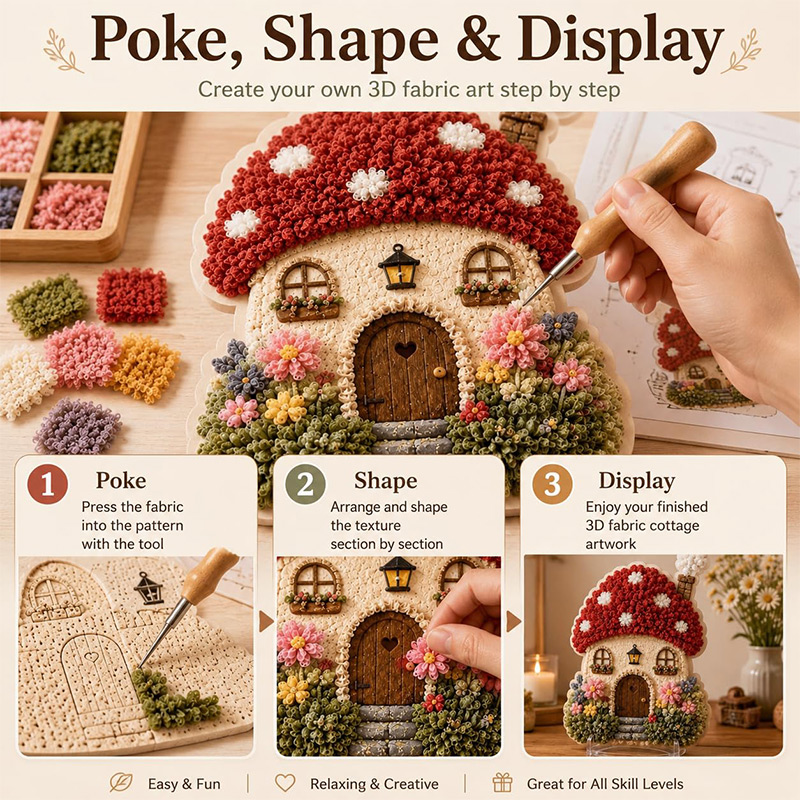 3D Mushroom House Poke Art DIY - Home Decor Inspo review and price