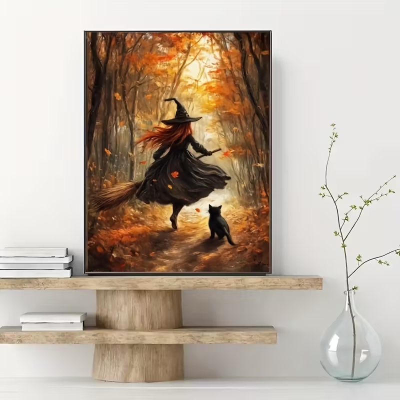 Retro Alloween Autumn Witch On - Home Decor Nepal review and price