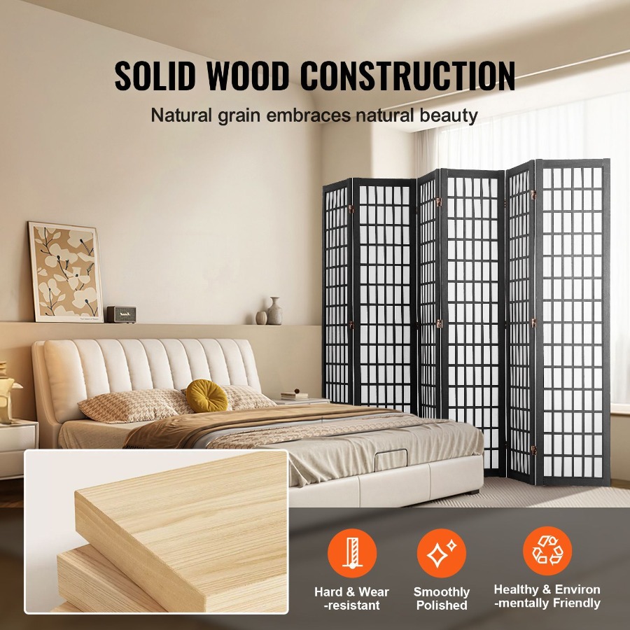 6 Panel Japanese Room Divider  - Room Divider Screen review and price