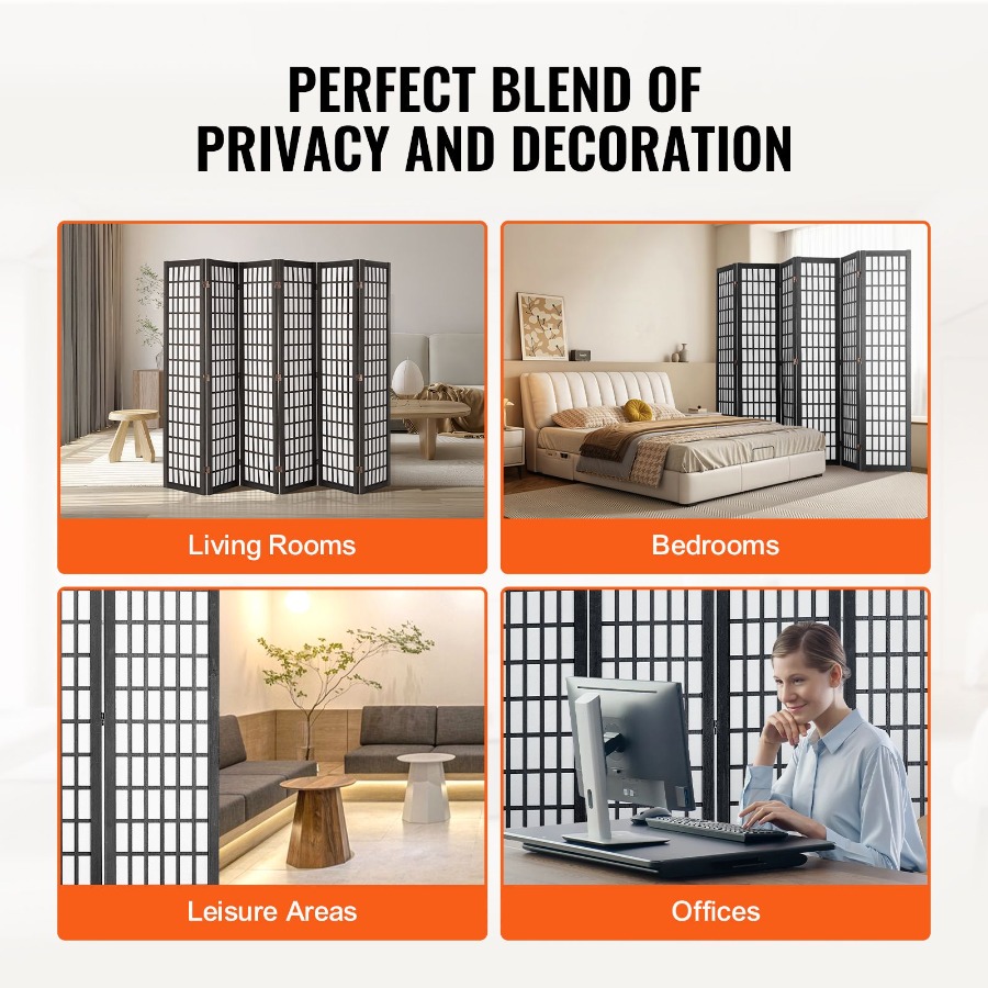 6 Panel Japanese Room Divider  - Room Divider Screen review and price