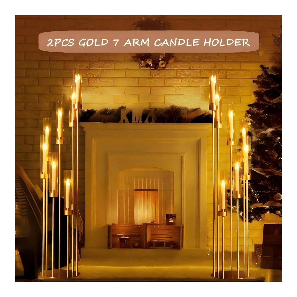 2Pcs 7Arm Gold Floor Candelabr - Home Decor Gold review and price