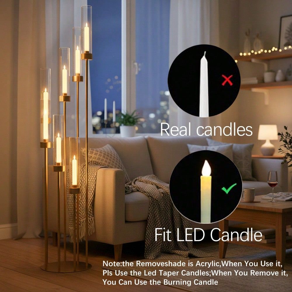 2Pcs 7Arm Gold Floor Candelabr - Home Decor Gold review and price