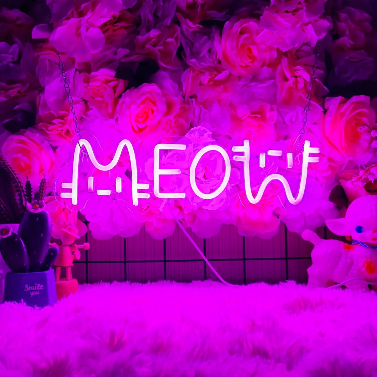 Meow Neon Sign Cat USB Powered - Home Decor Cat review and price