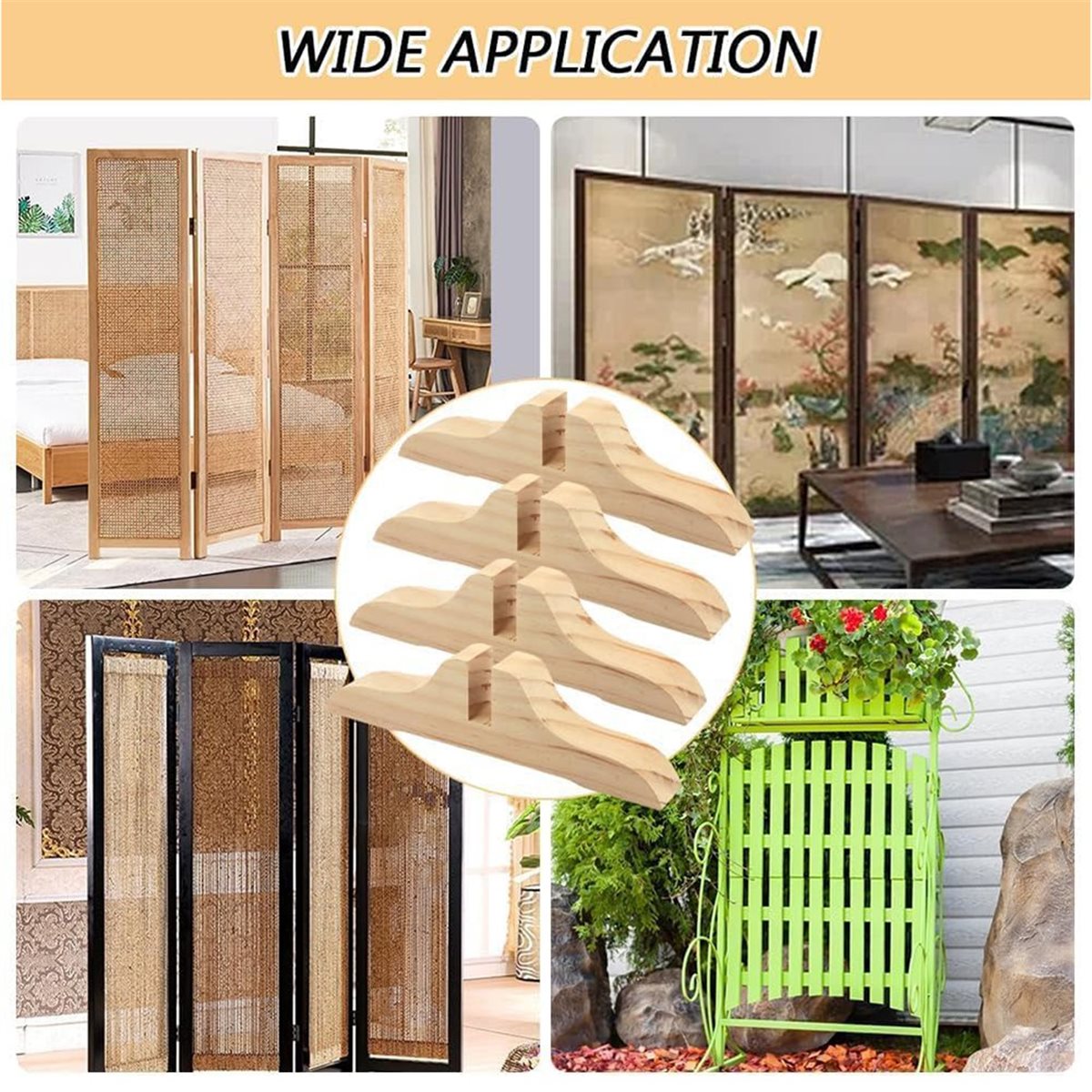 PHONE&GEAR 4pcs Wooden Room Di - Room Divider Screen review and price