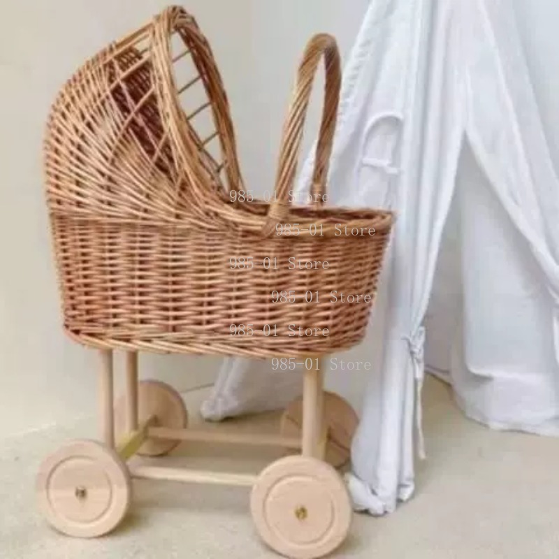 Handwoven Wicker Bassinet Stro - Rattan Plant Basket review and price